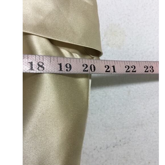 FORMAL SZ 12 L champagne satin beaded corset party gala maxi dress gown NEW b69 - Picture 7 of 8